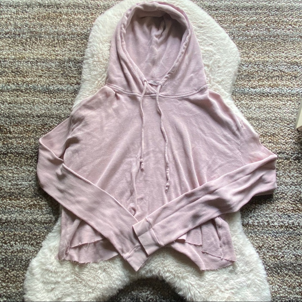 Brandy Melville Waffle Knit Hoodie Small OS - Picture 2 of 3
